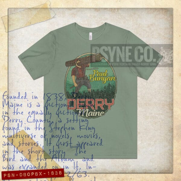 Derry, Maine Birthplace of Paul Bunyan 1838 Vintage Men's T-Shirt